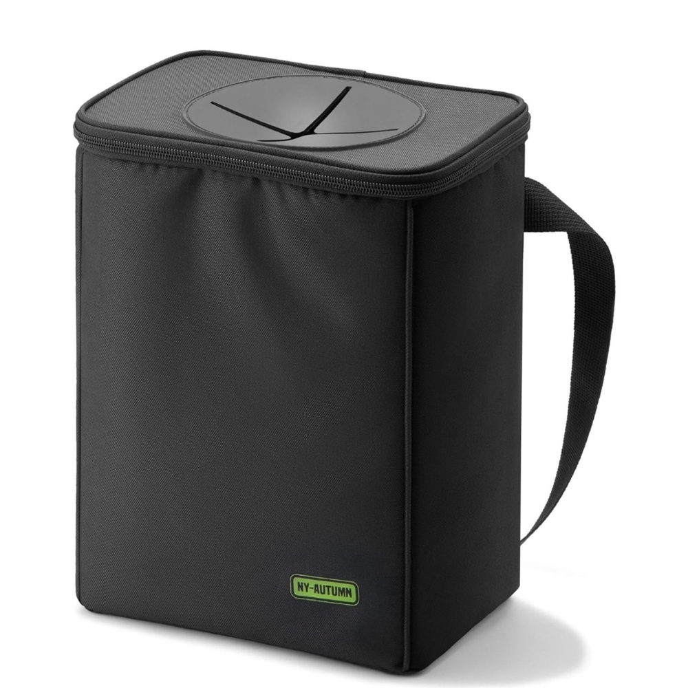 Leak-Proof Car Trash Bin w/Lid - Wrinkle Free & Adjustable Strap-2 Gallons